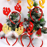 HULIANFU 2023 LuanQI Christmas Headbands for Children Adult Hair Band Red Christmas Santa Claus Snowman Antlers Headband Xmas Decoration Gifts