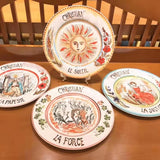HULIANFU Retro Plate Bone China Dinner Set Nordic Kitchen Ceramic Dessert Charger Plates for Wedding Tableware Trays Decorative Mug Cup