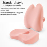 HULIANFU Memory Foam Lumbar Cushion Orthopedic Pillow Office Chair Cushion Support Waist Back Pillow Sets Car Seat Cushion Hips Massager