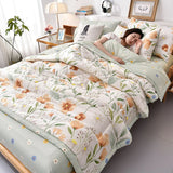 HULIANFU PEIDUO Simple Modern Air Condition Thin Blanket Summer Quilt Cotton Fluffy Plaid Blanket On The Bed Comfortable Comforter