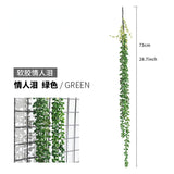 HULIANFU Simulation plant willow leaf rattan wedding ceiling wall hanging plastic green leaf rattan hanging green plant