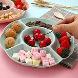 HULIANFU Multi-function Plastic Fruit Plate Dessert Tray Plate Snack Dish 6 Compartments High Quality