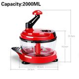 HULIANFU Mixer Food Processor Kitchen Manual Powerful Egg Blender Meat Grinder Vegetable Chopper Shredder Stainless Steel Blade Cutter