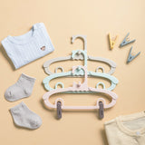 HULIANFU Scalable Children  Hanger Baby Storage Rack Retractable Strap Pant Clip Small Hanger Support Balcony Drying Accessories Suit