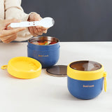 HULIANFU Mini Thermal Lunch Box Food Container with Spoon Stainless Steel Vaccum Cup Soup Cup Insulated Lunch Box taza desayuno portatil