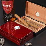 HULIANFU New Cedar Wood Cigar Travel Humidor Box Portable Cigar Case with Hygrometer and Divider Cigar Humidor Sigaren Box
