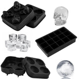 HULIANFU SILIKOLOVE Square Skull Ice Cube Maker Ice Ball Mold Silicone Ice Cube Trays for For Party Bar Summer Whisky Drinks