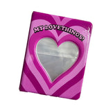 HULIANFU Kpop Card Binder 3inch Photo Album Hollow Love Heart Model Photocard Holder Plaid Album Instax Mini Album For Cards Collect Book