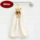 HULIANFU Quick-Dry Hand Towel Cute Bear Coral Fleece Holdable Kitchen Toilet Towel Absorbent Wipe Plush Hand Towel Bathroom Hanging Towel