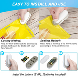 HULIANFU Portable Mini Sealer Sous Vide Home Heat Plastic Food Snacks Bag Sealing Machine Saver Packaging Kitchen Storage Clips