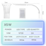 HULIANFU Super Slim LED Aquarium Light Lighting plants Grow Light 5W/10W/15W Aquatic Plant Lighting Waterproof Clip-on Lamp For Fish Tank