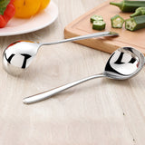 HULIANFU Korean Stainless Steel Thickening Spoon Creative Long Handle Hotel Hot Pot Spoon  Soup Ladle Home Kitchen Essential Tools h2