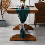 HULIANFU Sheer Chiffon Luxury Solid Color Table Runner Rustic Boho Wedding Party Bridal Shower Birthday Home Christmas Decoration