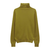 Hulianfu Winter High Quality Wwomen's Wool Sweater Solid Color High-neck Pullover Long-sleeved Knit Top