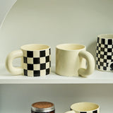 HULIANFU Korean Style Fatty Mug Design Splash Ink Ceramic Cup Spot Mugs Simple Coffee Mug Couple Cups  Coffee Mugs Tea Drinkware