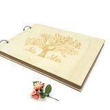 HULIANFU New Wooden Wedding Guestbook Reception Book Sign-in Book Personalized Mr. and Mrs. Photo Frame Wedding Decoration Supplies