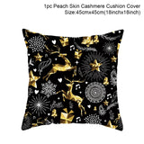 HULIANFU Merry Christmas Cushion Cover Ornaments Christmas Decoration For Home Cristmas Decor Noel Navidad New Year Gift 2023 Xmas Natal