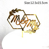 HULIANFU MR&amp;MRS Acrylic Wedding &amp; Engagement Cake Topper Lover Valentine  Day Baking Decoration You&amp;me Anniversary Cake Party Favors
