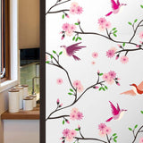 HULIANFU Privacy Window Film Opaque Non-Adhesive Bird Decals Decorative Glass Covering Static Cling Tint Frosted Window Stickers for Home