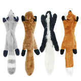 HULIANFU New Cute Plush Toys Squeak Pet Wolf Rabbit Animal Plush Toy Dog Chew Squeaky Whistling Involved Squirrel Dog Toys