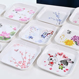 HULIANFU Spit Bones Bone Dish Household Melamine Plastic Dining Table Tray Dried Fruit Residue Snack Residue Dish Snack Dish Vinegar Dish