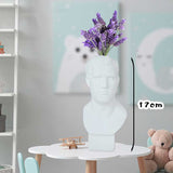 HULIANFU W&amp;G Nordic Vase Home Decor Vase Creative Human Head Portrait Flower Vases Room Decoration Resin David Flower Vase Room Decor
