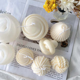 HULIANFU Screw Ball Candle Mold DIY Candle Casting Mold Ins Hot Geometry Aromatic Plaster Soap Candle Making Resin Mold Home Decor Craft