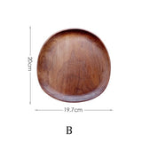 HULIANFU Whole Wood lovesickness Wood Irregular Oval Solid Wood Pan Plate Fruit Dishes Saucer Tea Tray Dessert Dinner Plate Tableware Set