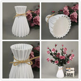 HULIANFU Nordic Flower Vase Ornament Home Plastic Vase White Imitation Ceramic Flower Pot Simple Flower Basket Decor Vases for Flowers