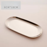 HULIANFU Nordic Oval Electroplated Metal Stainless Steel Swing Plate Creative Home Decoration Fruit Tray Tea Tray Storage Tray