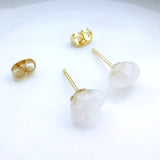 HULIANFU Natural Amethyst Rough Stone Earrings Simple and Fashionable Women  Earrings Earrings Crystal Flower Jewelry High-end Luxury