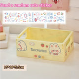 HULIANFU Ins Desktop Plastic Storage Baskets Organizer Box Folding Stackable Toy Storage Basket with Handle Bathroom Storage Box Basket