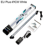 HULIANFU Waterproof LED Aquarium Lights Fish Tank Light Bar Blue/White 19/29/39/49CM Submersible Underwater Clip Lamp Aquatic Decor EU