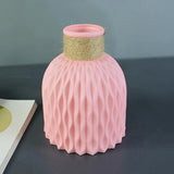 HULIANFU Modern Flower Vase Imitation Ceramic Flower Pot Decoration Home Plastic Vase Flower Arrangement Nordic Style Home Decoration