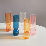 HULIANFU Nordic Glass Vase Small Glass Vases Flower Arrangement Home Decoration Accessories Modern Living Room Glass Ornament