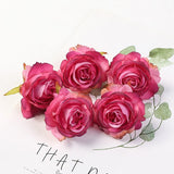 HULIANFU 2023 5PCs Rose Artificial Flowers Silk Fake Flowers For Home Room Decor Party Wedding Valentines Day Decorations DIY Crafts Accessory