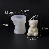 HULIANFU Sitting Position Toy Bear Silicone Candle Molds for Handmade Scented Candle Plaster Cute Bear Injection Mould Home Decor