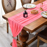 HULIANFU Sheer Chiffon Luxury Solid Color Table Runner Rustic Boho Wedding Party Bridal Shower Birthday Home Christmas Decoration