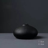 HULIANFU New Black Ceramic Small Vase Home Decoration Crafts Tabletop Ornament Simplicity Japanese-style Decoration
