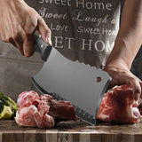 HULIANFU Stainless Steel Butcher Knife Bone Chopping Knife Meat Vegetables Slicing Cleaver High Hardness Kitchen Chef Cutter Tools