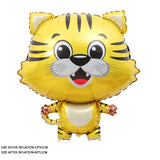 HULIANFU Jungle Cartoon Animal Balloon Rabbit Fox Penguin Hippo Tiger Crocodile Aluminum Foil Balloon Zoo Party Children  Toy