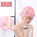 HULIANFU Microfiber Towel Hair Towel Bath Towels For Adults Women Home Embroidered Daisy Animal Coral Velvet Shower Cap Dry Hair Cap 1pc