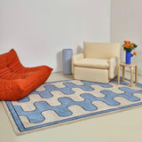 HULIANFU Retro Living Room Coffee Table Carpet Checkerboard Modern Light Luxury Bedroom Bedside Rugs Home Plush Cloakroom Decorative Rug