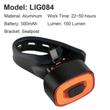HULIANFU NEWBOLER Smart Bicycle Rear Light Auto Start/Stop Brake Sensing IPx6 Waterproof USB Charge Cycling Tail Taillight Bike LED Light
