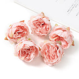 HULIANFU 2023 Silk Peony Artificial Flowers Head Pink Peonies Champagne Fake Flower For Home Wedding Decoration Accessories DIY Handmade Craft