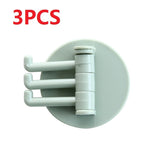 HULIANFU Three Branch Rotatable Seamless Adhesive Hook Strong Bearing Stick Hook Kitchen Wall Hanger Bathroom Kitchen supplies Hooks