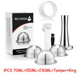 HULIANFU Wholesale Set Stainless Steel Reusable Capsule Compatible with Nespresso Vertuo Vertuoline Coffee Filter
