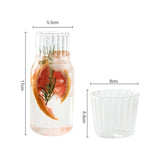 HULIANFU Transparent Color Glass Teacup Set Simple Heat-Resistant Drinking Juice Cup With Tea Pitcher Water Bottle Drinkware