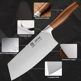 HULIANFU Kitchen Knives Set Stainless Steel Meat Chopping Cleaver Fish Vegetables Slicing Butcher Knife Japanese Chef Knife with Gift Box