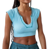 Hulianfu Women Y2k Crop Tops Short Sleeve Baby Tees for Teen Girls Summer Slim Fit Cropped Sweet T-Shirt Streetwear